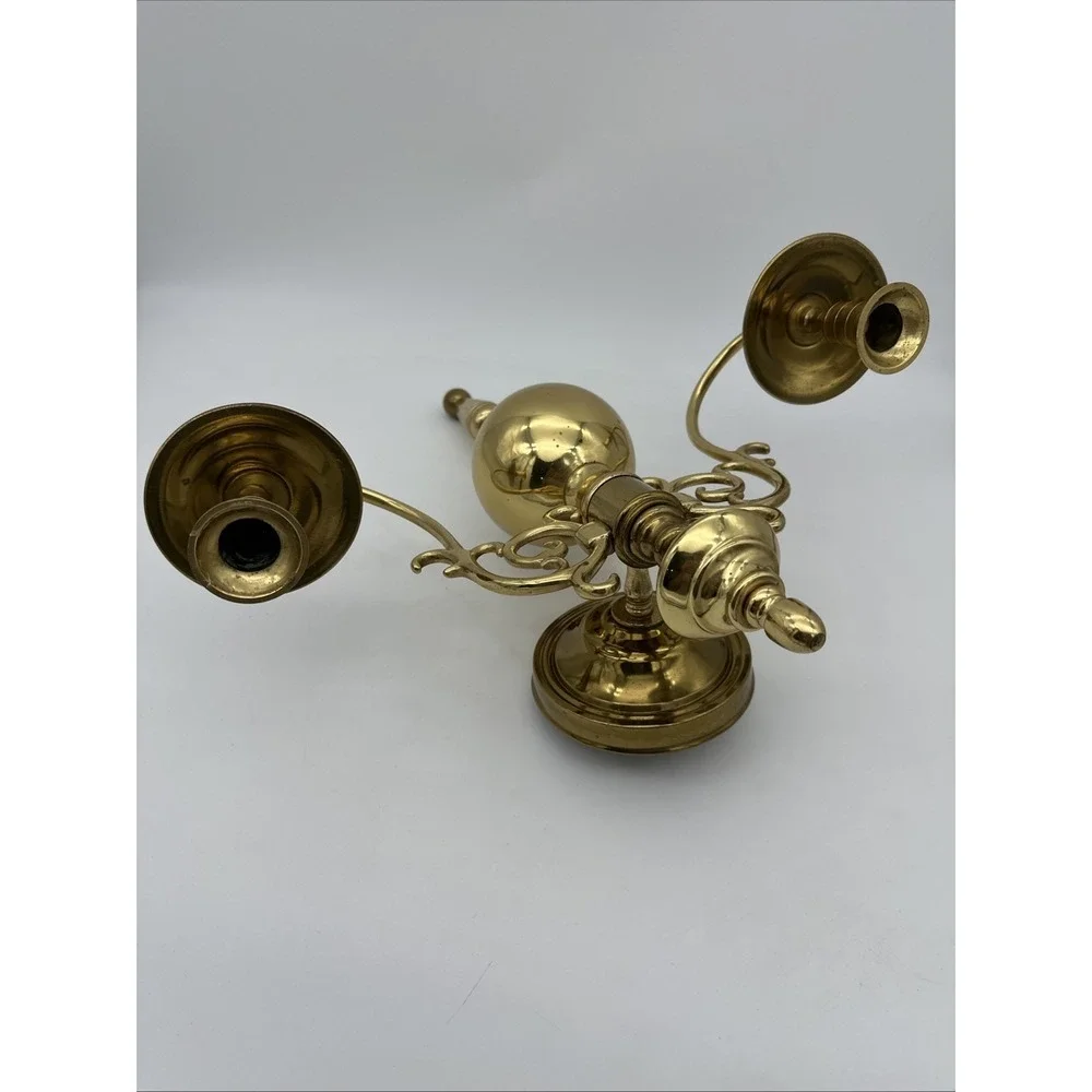 Two S-Arm 18 inch 2-Candle Incandescent Light Wall Sconce Bronzed Brass